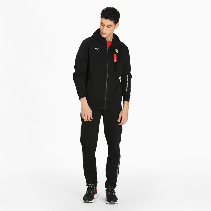 

Men's PUMA Ferrari Race Hooded Slim Fit Polo Jacket, Black