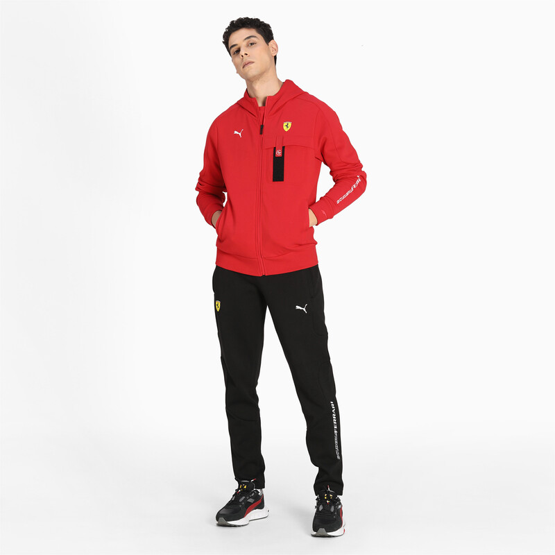 

Men's PUMA Ferrari Race Hooded Slim Fit Polo Jacket, Red