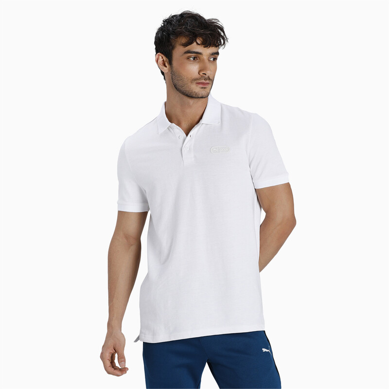 

Men's PUMA One8 Virat Kohli Slim Fit Jacquard Slim Fit Polo, Ivory glow