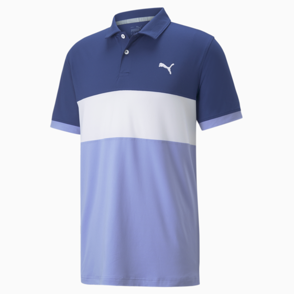CLOUDSPUN Highway Men's Golf Polo Shirt, Blazing Blue-Lavendar Pop, large-ZAF