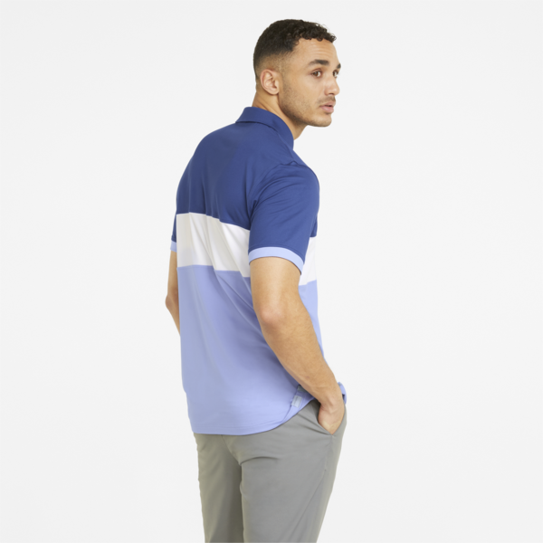 CLOUDSPUN Highway Men's Golf Polo Shirt, Blazing Blue-Lavendar Pop, large-ZAF