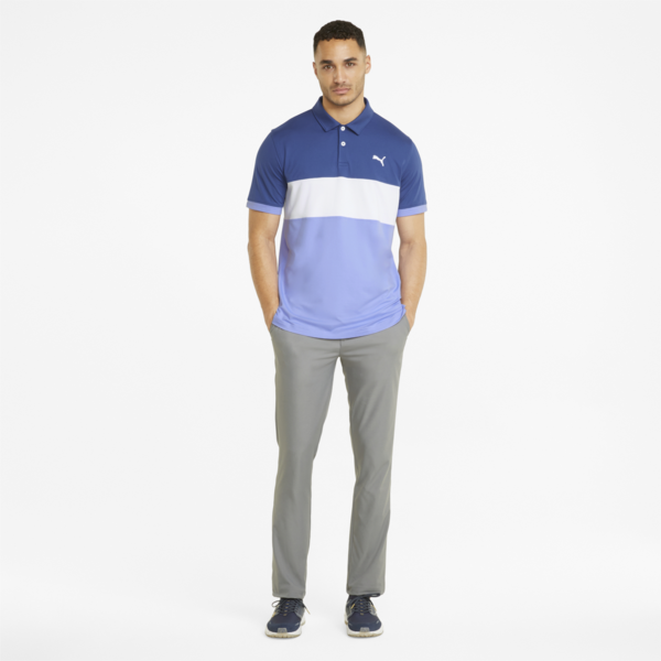 CLOUDSPUN Highway Men's Golf Polo Shirt, Blazing Blue-Lavendar Pop, large-ZAF