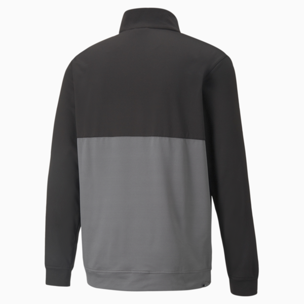 Gamer Colourblock Quarter-Zip Men’s Golf Pullover, Puma Black-QUIET SHADE, large-ZAF