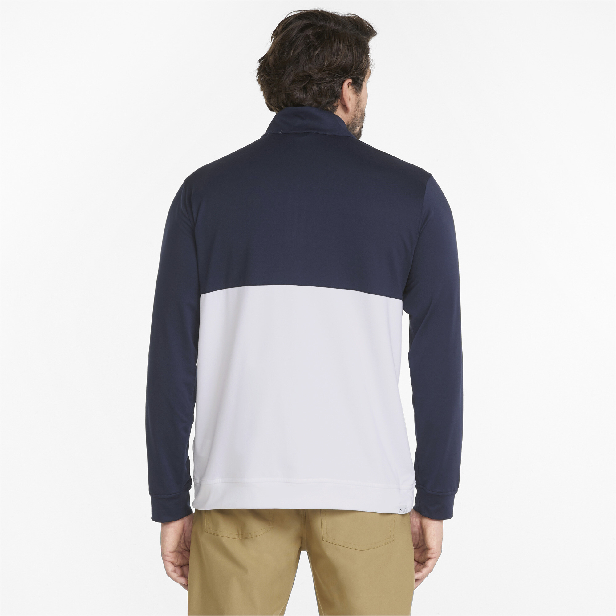Men's Puma Gamer Colourblock Quarter-Zipâs Golf Pullover Top, Blue, Size L, Clothing