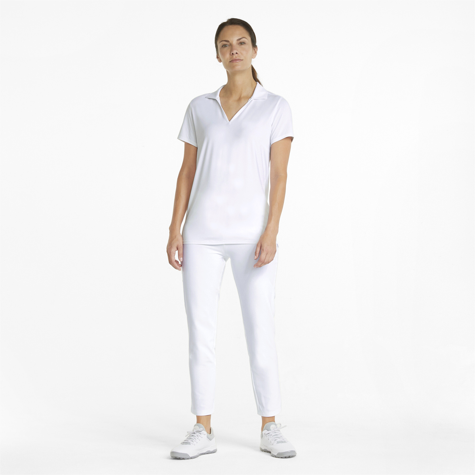 Women's Puma CLOUDSPUN Coast's Golf Polo T-Shirt, White T-Shirt, Size XL T-Shirt, Clothing
