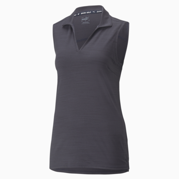 CLOUDSPUN Coast Sleeveless Women's Golf Polo, Navy Blazer Heather, large-ZAF