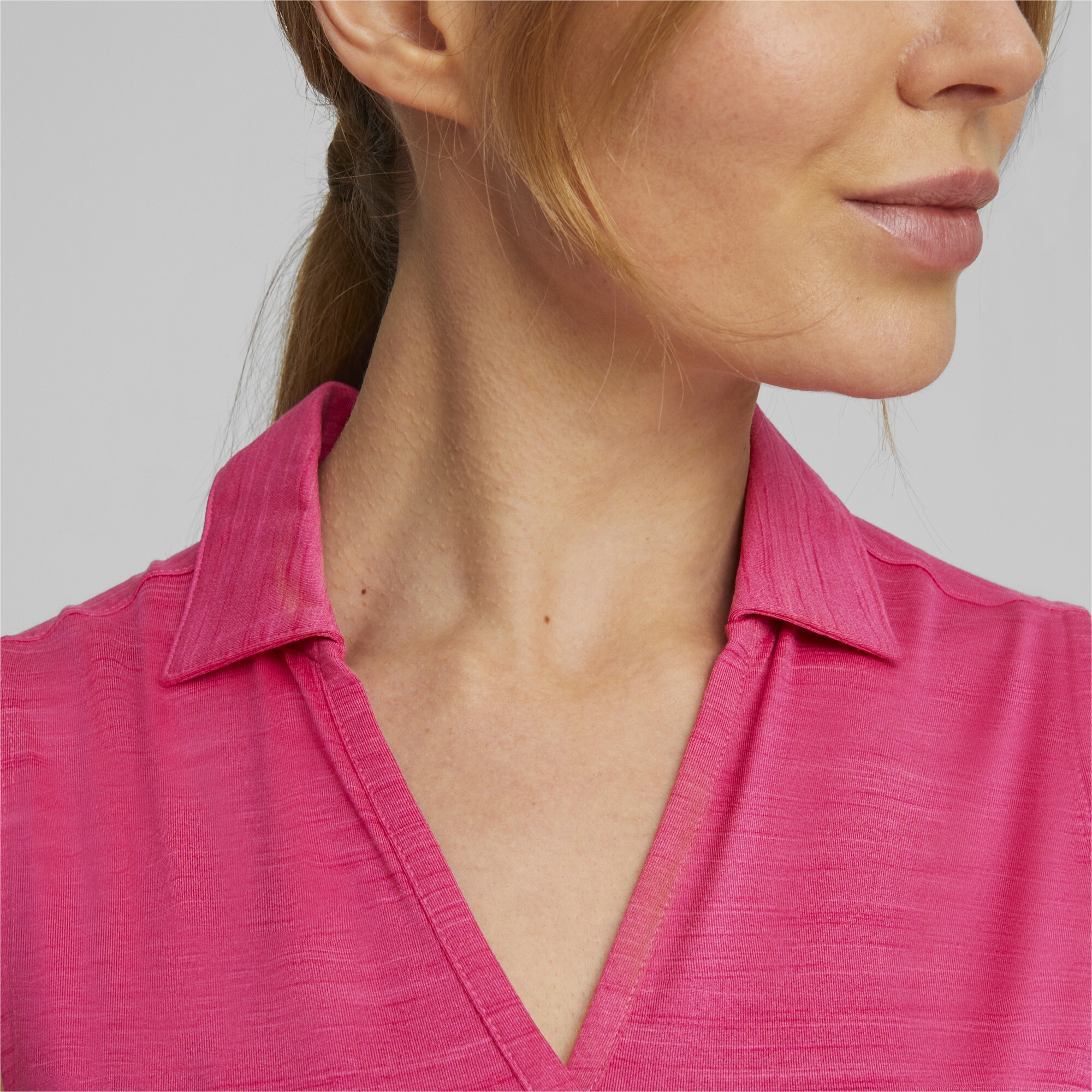 Women's Puma CLOUDSPUN Coast Sleeveless's Golf Polo T-Shirt, Pink T-Shirt, Size L T-Shirt, Clothing
