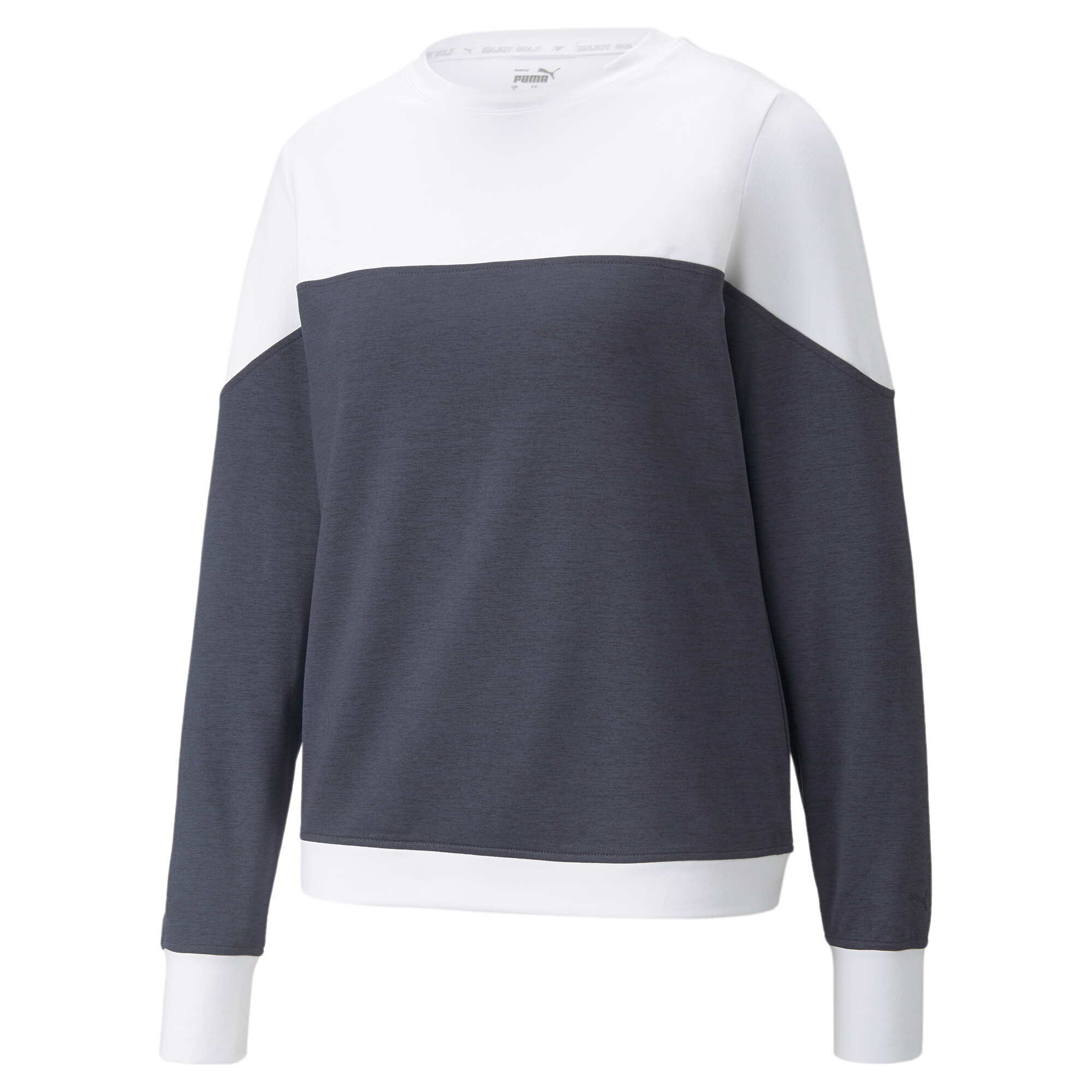 Women's Puma CLOUDSPUN Bloom Crew Neck's Golf Sweatshirt, White, Size XXL, Clothing