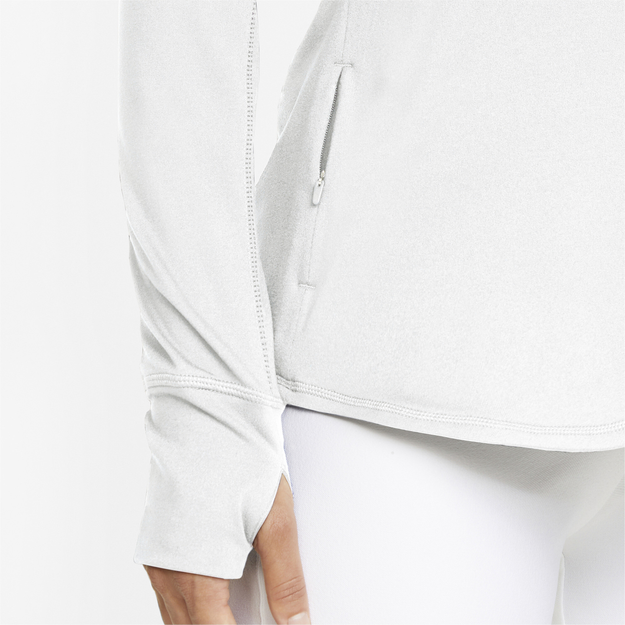 Women's Puma Gamer Quarter-Zip's Golf Pullover Top, White, Size L, Clothing