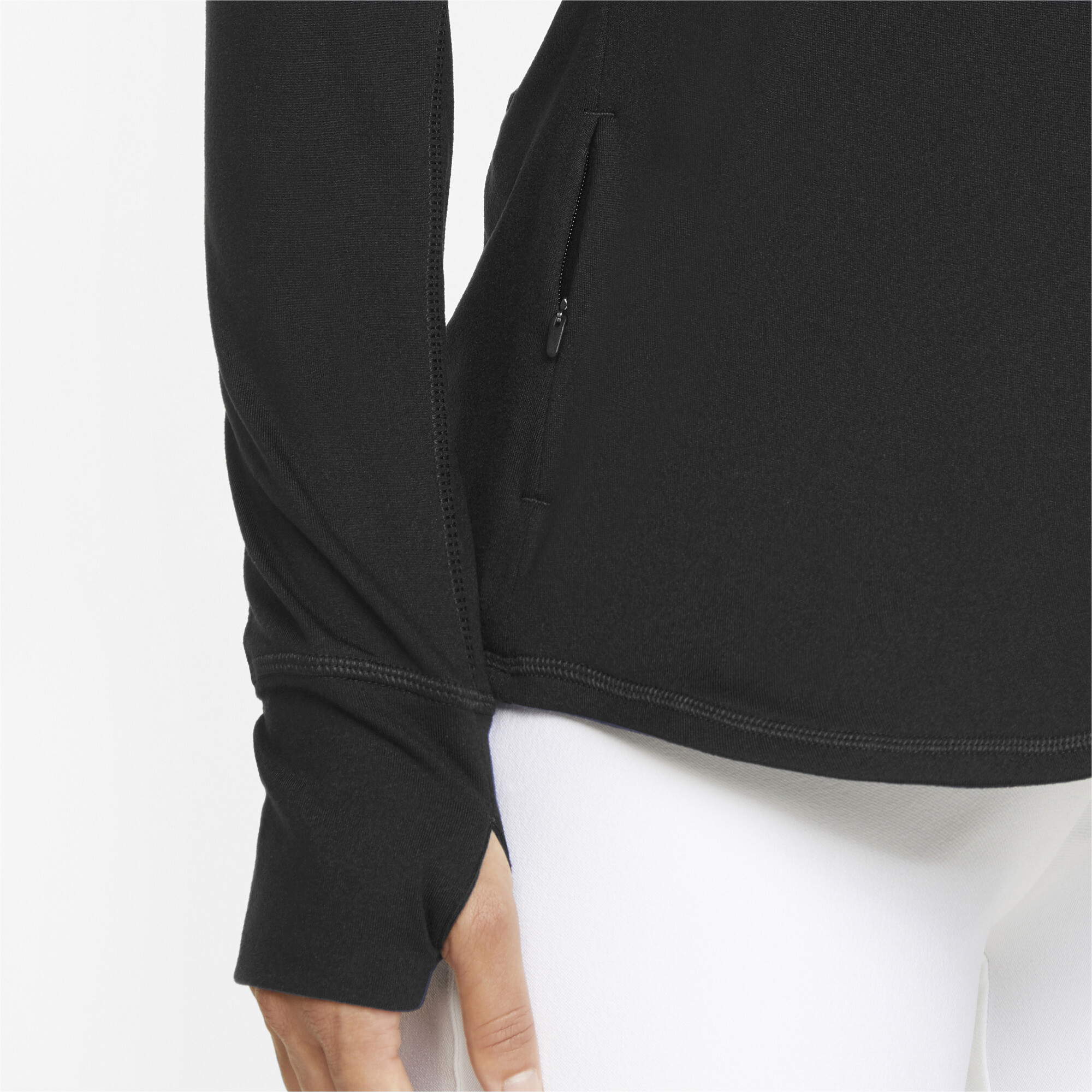 Women's Puma Gamer Quarter-Zip's Golf Pullover Top, Black, Size XS, Clothing