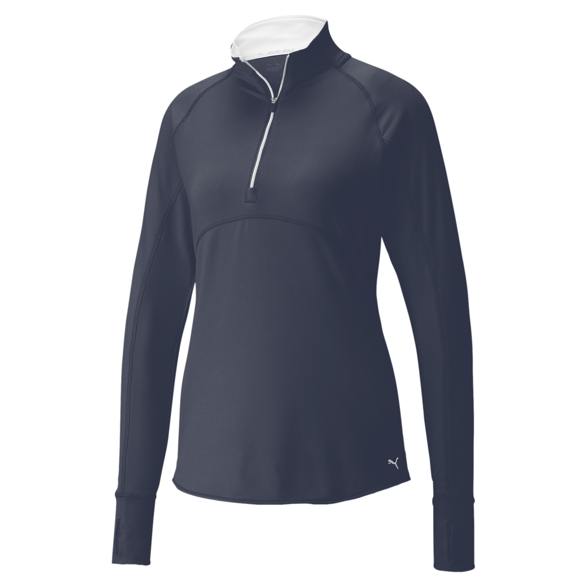 Women's Puma Gamer Quarter-Zip's Golf Pullover Top, Blue, Size L, Clothing