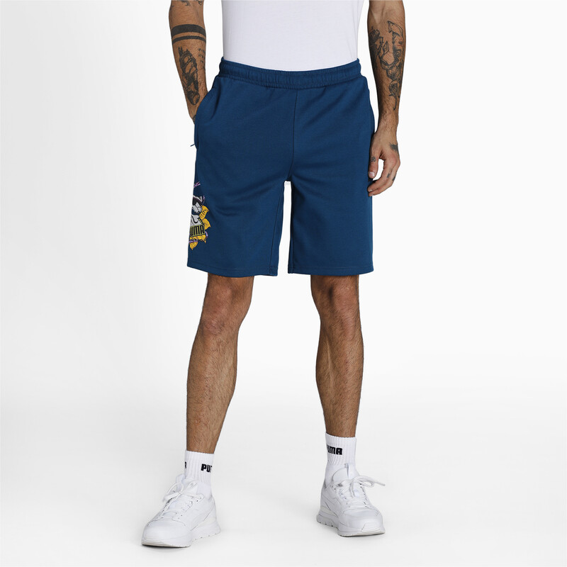 

Men's PUMA Panel Sweat Shorts, Black/blue