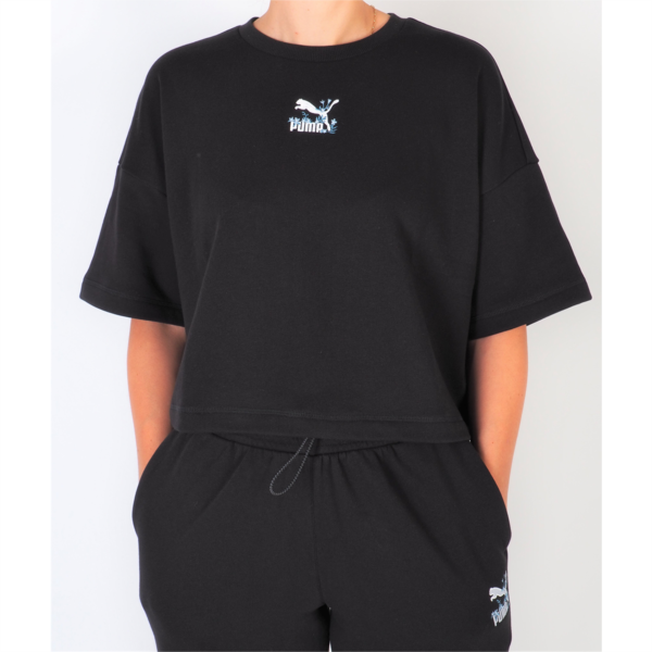 Remera FLORAL Crew Sweat, Puma Black, large-ARG