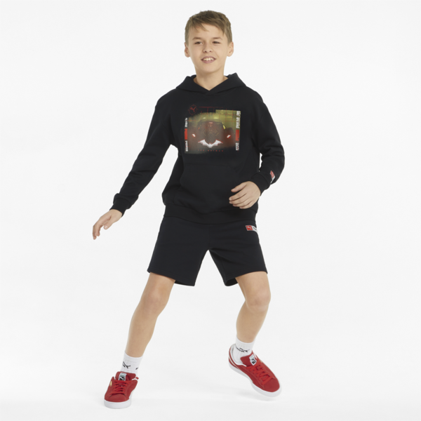 PUMA x BATMAN Graphic Youth Hoodie, Puma Black, large-ZAF