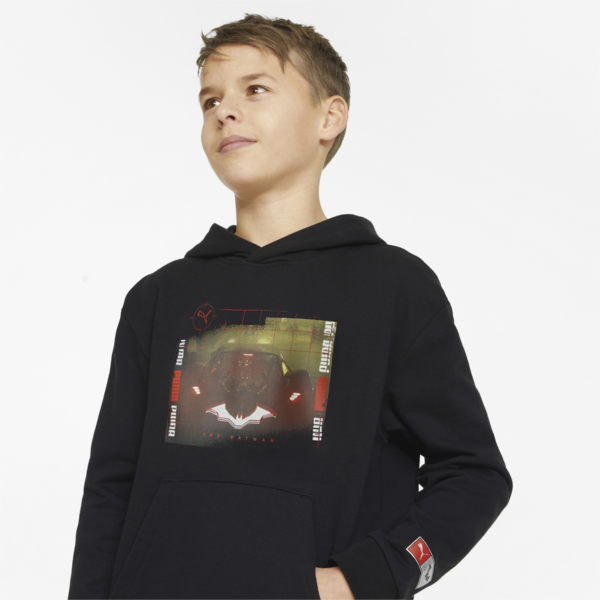 PUMA x BATMAN Graphic Youth Hoodie, Puma Black, large-ZAF