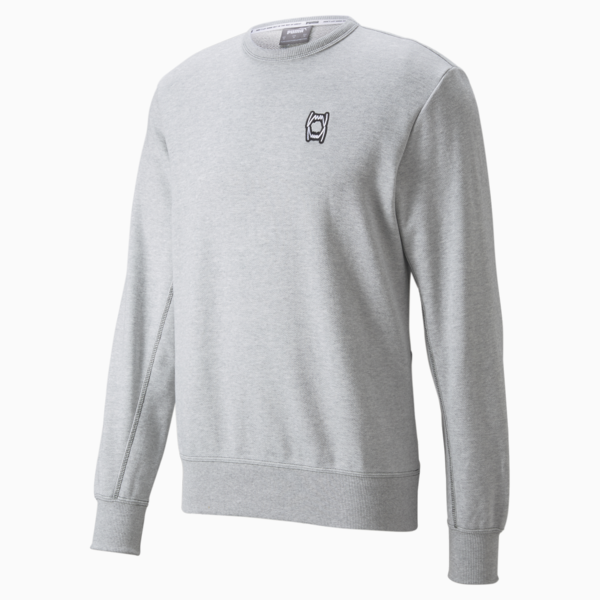 Pivot Crew EMB Basketball Pullover Men, Light Gray Heather, large-ZAF