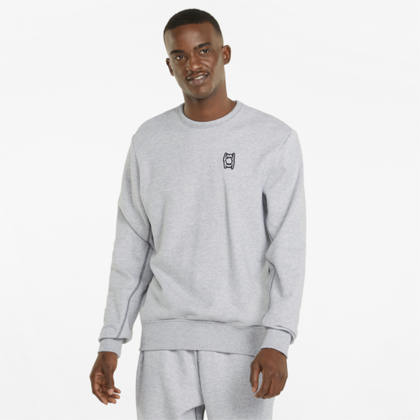 Pivot Crew EMB Basketball Pullover Men, Light Gray Heather, large-ZAF