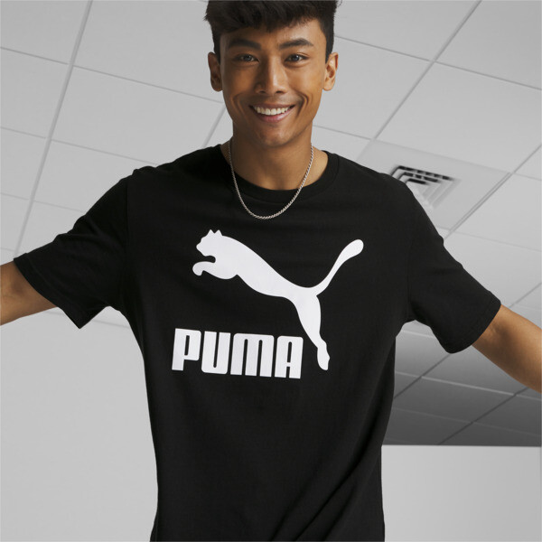 Shop Puma Classics Logo Men's T-shirt In Black- White
