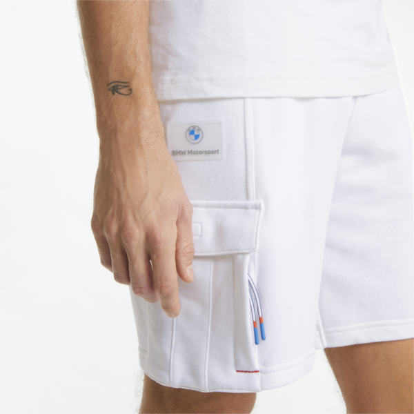 BMW M Motorsport Statement Men's Sweat Shorts, Puma White, large-ZAF