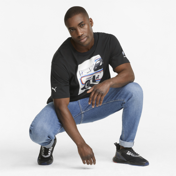 BMW M Motorsport Statement Graphic Men's Tee, Cotton Black, large-ZAF