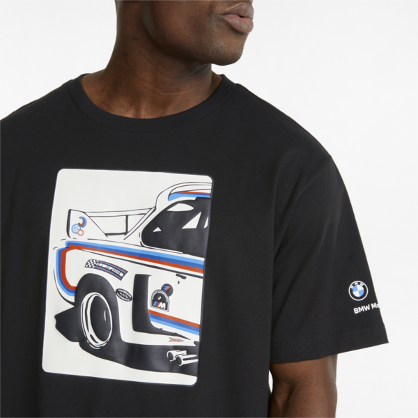 BMW M Motorsport Statement Graphic Men's Tee, Cotton Black, large-ZAF