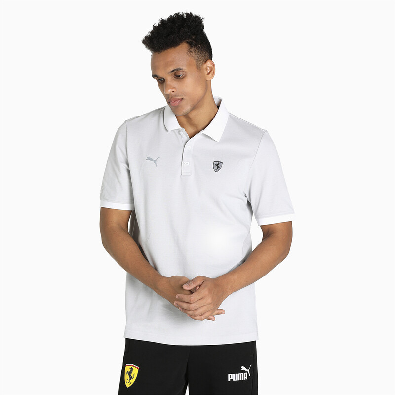 

Men's PUMA Scuderia Ferrari Style Two-Tone Polo Shirt, White