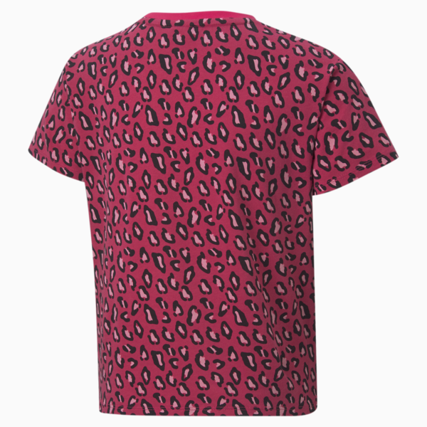 Remera juvenil con estampado gráfico y nudo Summer Roar, Beetroot Purple-AOP, large-ARG