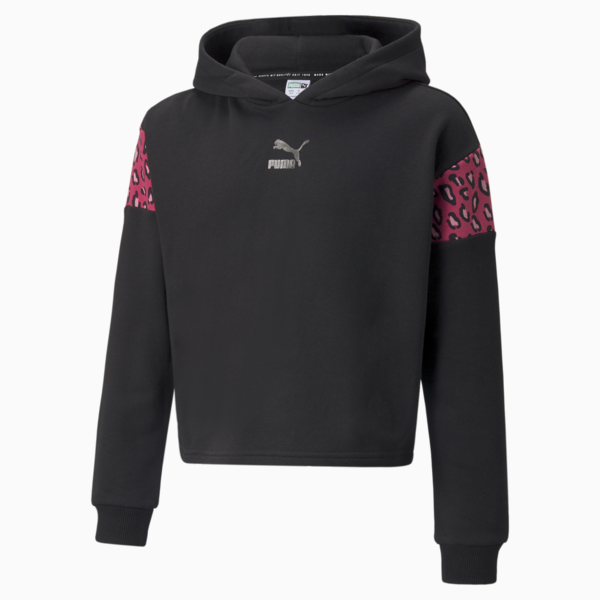 Summer Roar Youth Hoodie, Puma Black, large-ZAF