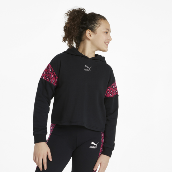 Summer Roar Youth Hoodie, Puma Black, large-ZAF