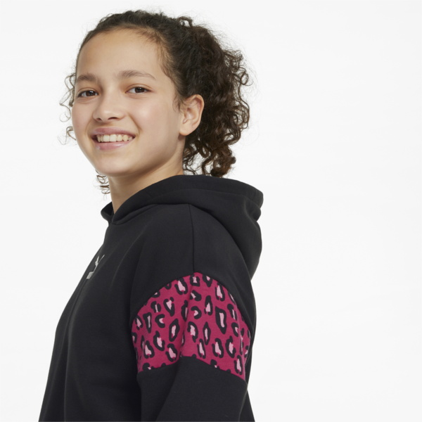Summer Roar Youth Hoodie, Puma Black, large-ZAF