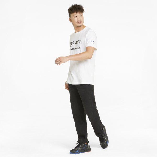 BMW M Motorsport Logo Men's Tee, Puma White, large-ZAF