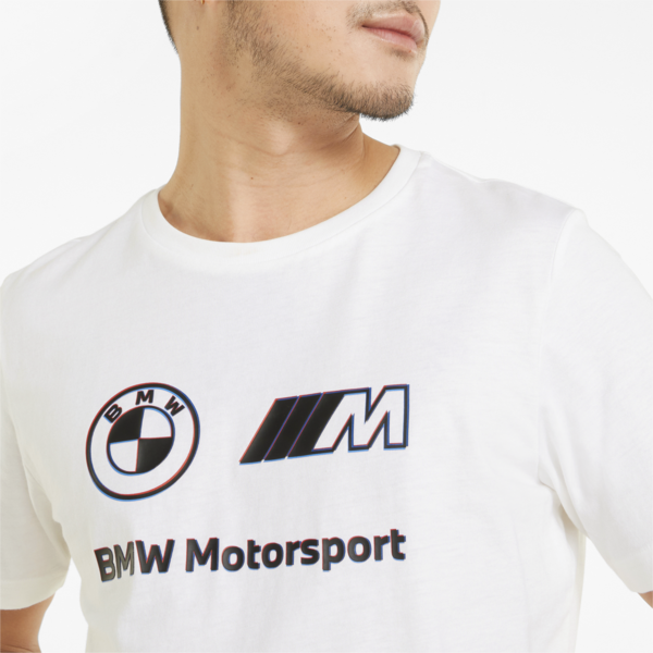 BMW M Motorsport Logo Men's Tee, Puma White, large-ZAF