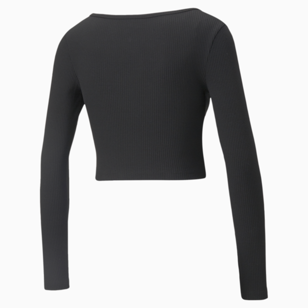 Classics Ribbed Long Sleeve Women's Tee, Puma Black, large-ZAF