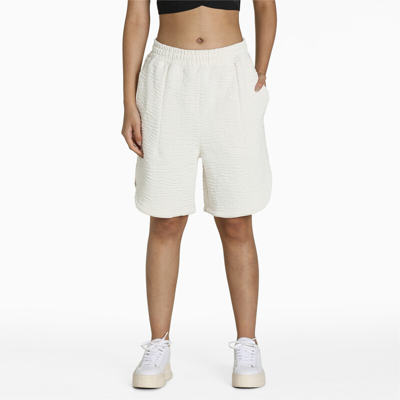

Women's PUMA Snow Tiger Wide Long Shorts, White