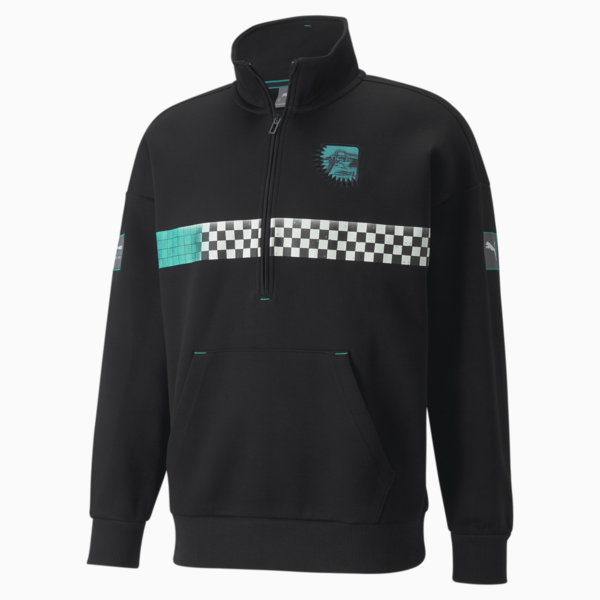 Mercedes F1 Vintage Men's Sweater, Puma Black, large-ZAF