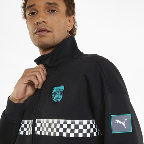 Mercedes F1 Vintage Men's Sweater, Puma Black, large-ZAF