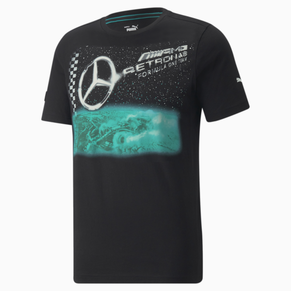 Mercedes F1 Vintage Men's Tee, Puma Black, large-ZAF