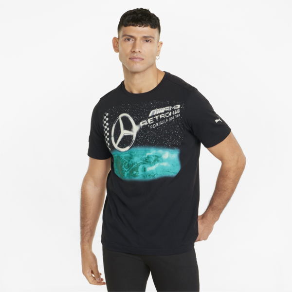 Mercedes F1 Vintage Men's Tee, Puma Black, large-ZAF