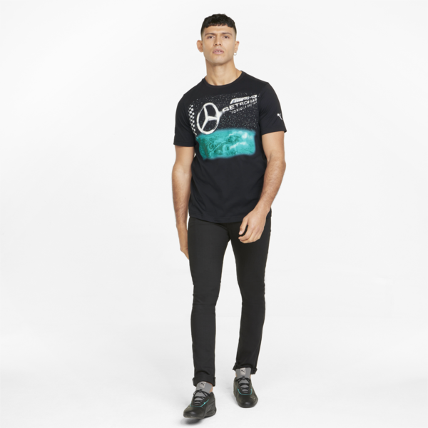 Mercedes F1 Vintage Men's Tee, Puma Black, large-ZAF