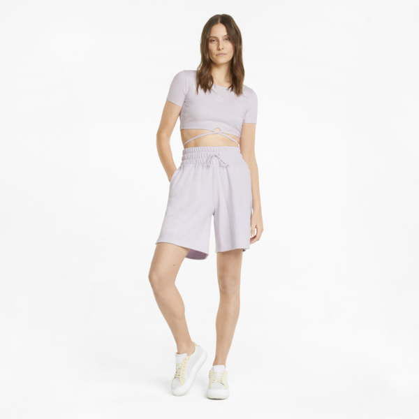 Classics High-Waist Women's Shorts by Pedroche, Lavender Fog, large-ZAF