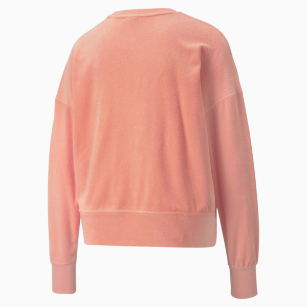 Classics Towelling Crew Neck Sweatshirt Women, Peach Pink, large-ZAF