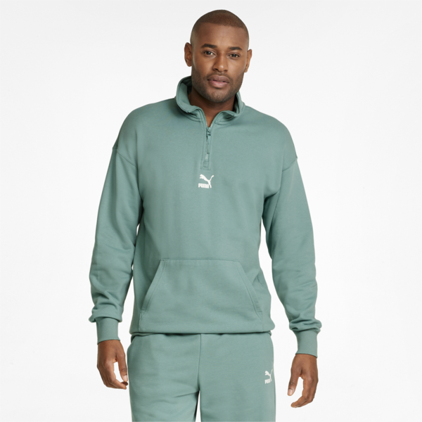 Classics Half-Zip Crew Neck Men's Training Sweater, Mineral Blue, large-ZAF