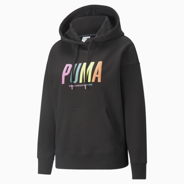 SWxP Graphic Women's Hoodie, Puma Black, large-ZAF