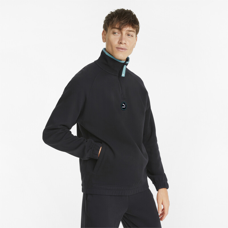 

Men's PUMA SWxP Half-Zip Relaxed Fit Jacket, Black
