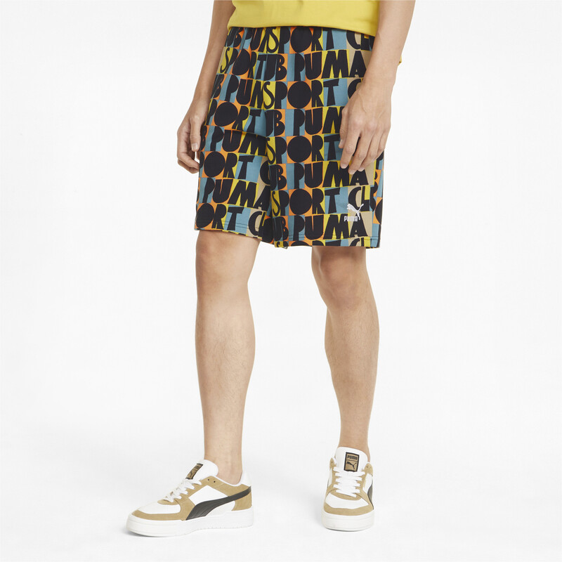 

Men's PUMA Half Court Basketball Printed Shorts, Black