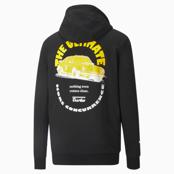 Porsche Legacy Graphic Men's Hoodie, Puma Black, large-ZAF