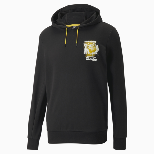 Porsche Legacy Graphic Men's Hoodie, Puma Black, large-ZAF