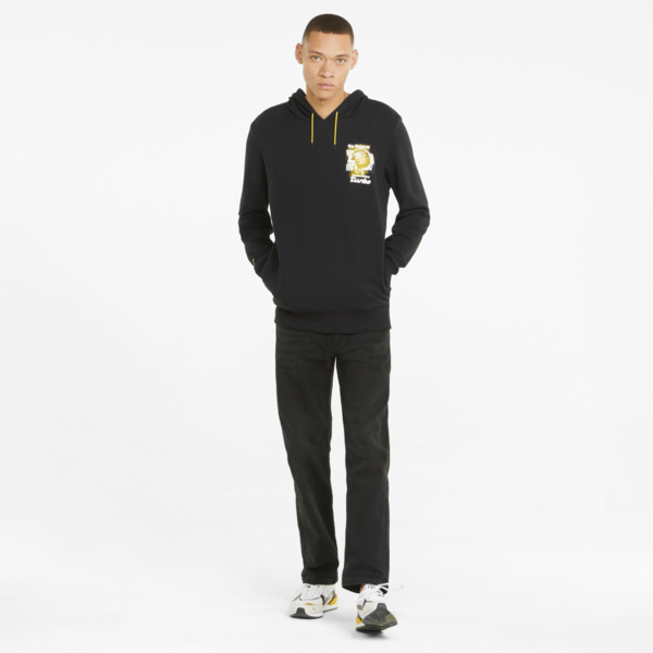 Porsche Legacy Graphic Men's Hoodie, Puma Black, large-ZAF