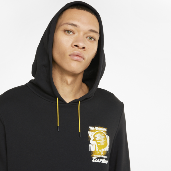 Porsche Legacy Graphic Men's Hoodie, Puma Black, large-ZAF