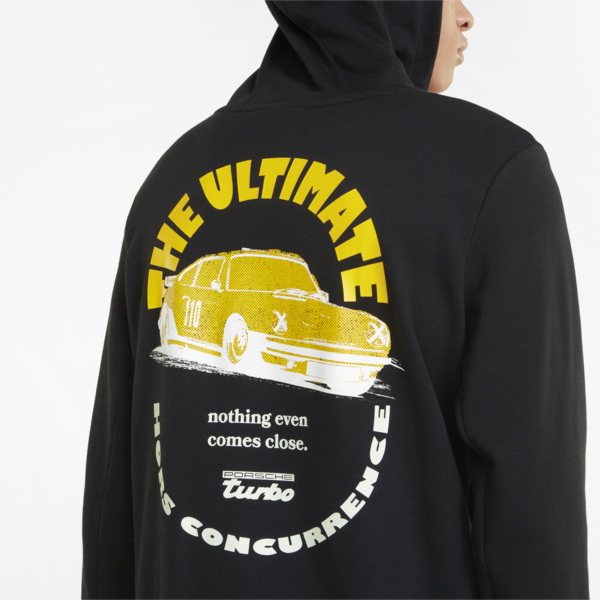 Porsche Legacy Graphic Men's Hoodie, Puma Black, large-ZAF